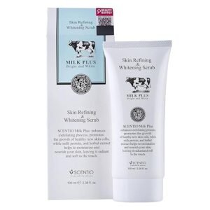 Scentio Milk Plus Organic Skin Refining & Whitening Scrub - 100ml (Made In Thailand)