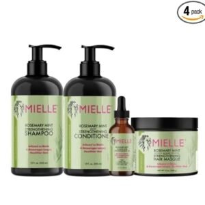 Mielle Bundle Natural Rosemary Scalp & Hair Strengthening Oil 59 ML & Shampoo 355 ML & Conditoner 355 ML & Masque 340 Gram