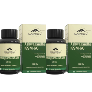 Rasayanam Ashwagandha KSM-66 (500 mg) | Extra Strength Natural Formulation | Support strength & energy | Withania Somnifera Extract – 60 Vegetarian Capsules